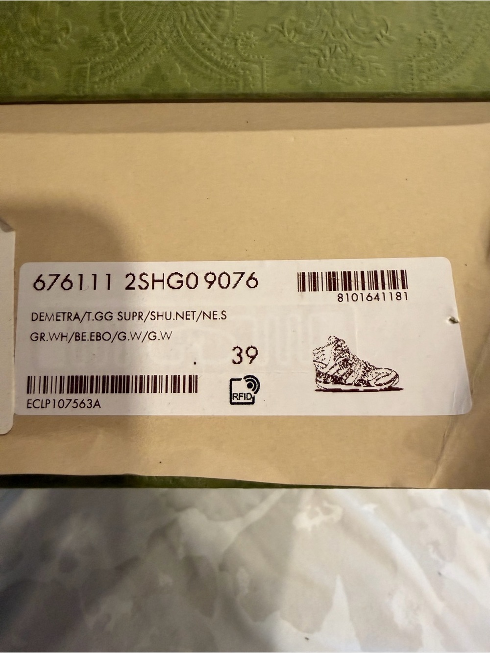 Auth Gucci W Basket High-Top Sneakers Wht Demetra Supreme GG Monogram w/ DB Box - Picture 3 of 5